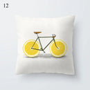 Axyaa Yellow Geometric Print Cushion Pillowcase - 45x45cm