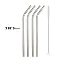 Axyaa Stainless Steel Drinking Straws Set with Cleaning Brush