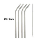 Axyaa Stainless Steel Drinking Straws Set with Cleaning Brush