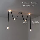 Axyaa Marble Designer Belt Pendant Light: Dimmable Luxury Chandelier