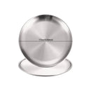 Axyaa Stainless Steel Round Shallow Tray Plate Set for BBQ Picnic Camping