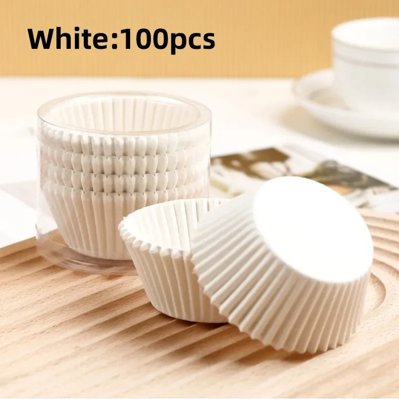 Axyaa Baking Paper Cupcake Moulds 100Pcs Waterproof Greaseproof Disposable Muffin Holders