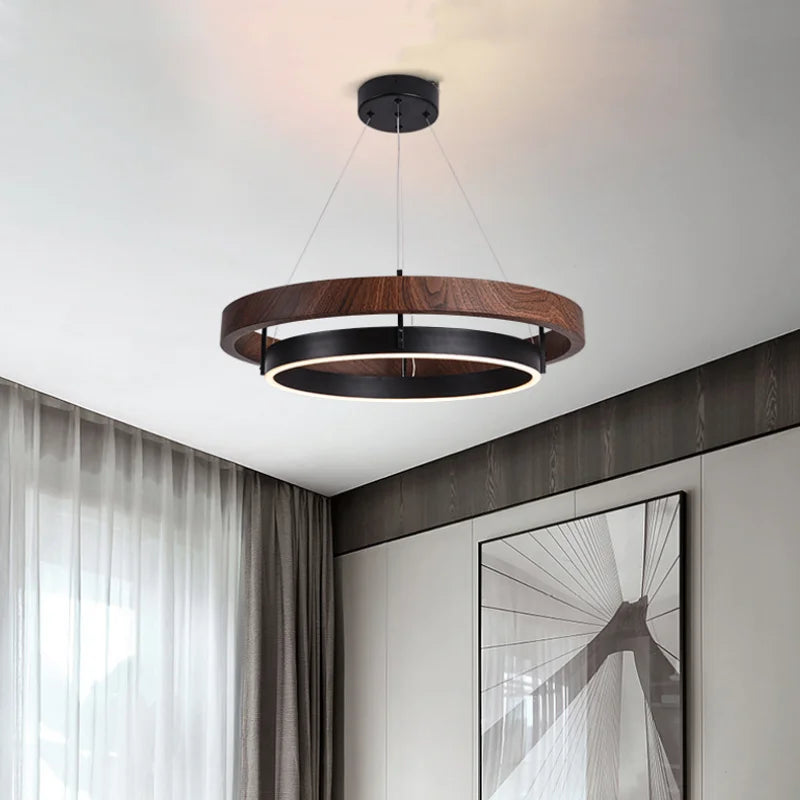 Axyaa Modern Double Circular LED Chandelier