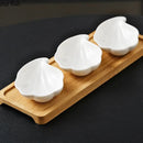 Axyaa Shell Ceramic Seasoning Sushi Plate Set