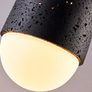 Axyaa Black Stone Pendent Lamp: Medieval Nordic Chandelier for High-End Restaurant & Living Room