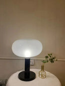 Axyaa Frosted Glass Table Lamp with Chrome Metal Base
