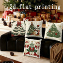 Axyaa Christmas Tree & Snowman Pillow Covers - Sofa, Bedroom, Car Decor