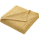 Axyaa Summer Waffle Plaid Cotton Bed Blanket in Green Pink Color