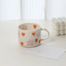 Axyaa 10oz Heart Pattern Ceramic Coffee Mug with Handle, Unique Design, Lovely Gift