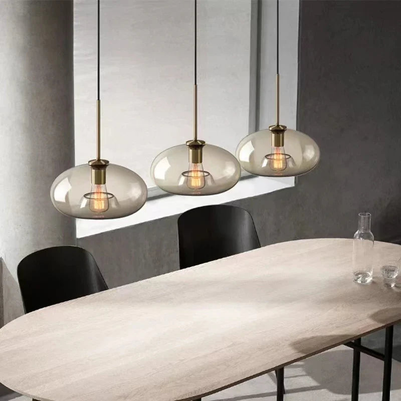 Axya Glass Chandelier: Nordic Minimalist Pendant Light for Restaurant, Bar, and Cafe