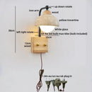 Axyaa LED Wall Lights Yellow Travertine White Glass Wood Wabi Sabi Bedside Lamp