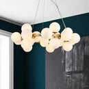 Axyaa Glass LED Pendant Chandelier Light for Living Room and Dining Room