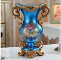 Axyaa European Resin Vase with Artificial Flower Figurines for Home & Office Decor