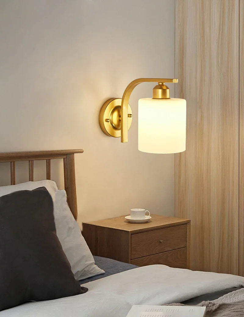 Axyaa Vintage Loft Sconce Wall Lamp Gold Black Glass Ball Iron Night Light