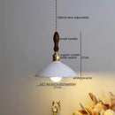 Axyaa Ceramic Wood Handle LED Pendant Light Fixture, Modern Style for Kitchen, Bedroom, Corridor