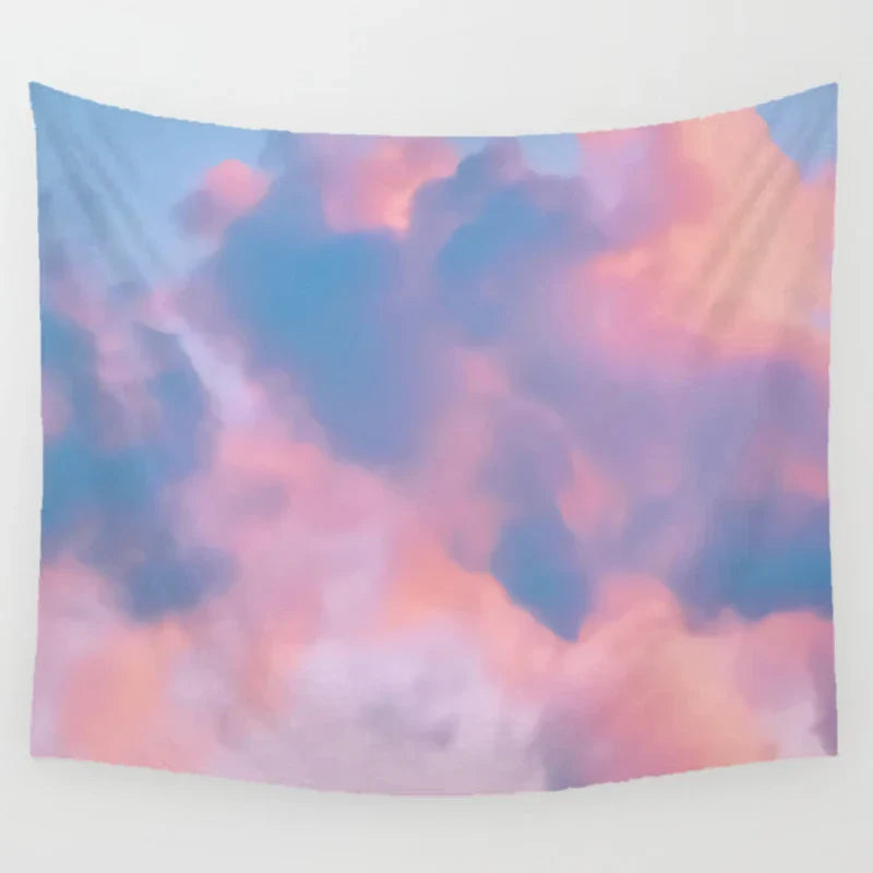 Axyaa Melodious Clouds Art Tapestry Wall Hanging - Hippie Bedroom Dorm Room Decor