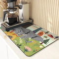 Axyaa Monkey Pattern Diatomaceous Earth Coasters: Stylish Cup Placemats & Coaster Set