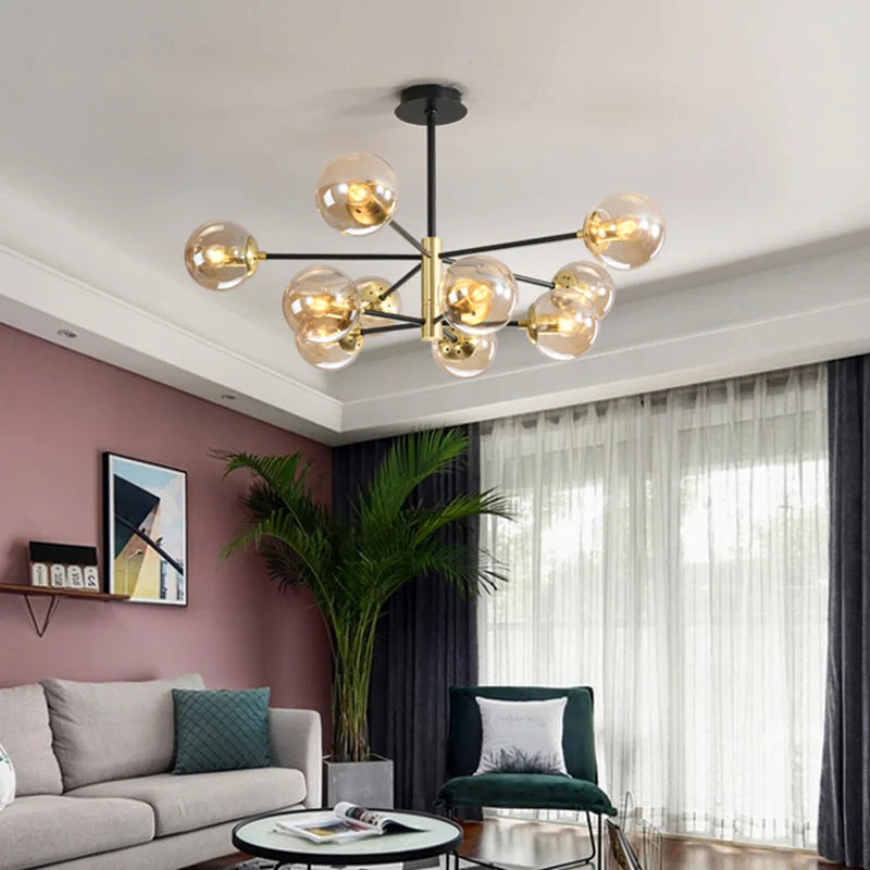 Luxury Axyaa Glass Ball Chandelier for Home, Restaurant, Hotel, and Living Room Decor