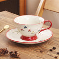 Axyaa Retro Flower Ceramic Coffee Cup&Saucer Set Elegant Teaware
