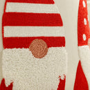 Axyaa Christmas Beige Velvet Pillowcase with Santa and Bear Embroidery