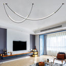 Axyaa Scandinavian Designer Arc Line Chandelier for Modern Living Room and Bar.