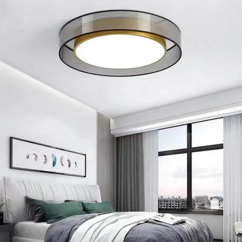 Axyaa Nordic Minimalist Ceiling Lamp in Black Gold, LED Bedroom Study Light