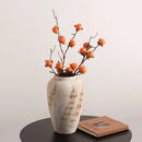 Axyaa Wabi-Sabi Ceramic Vase, Retro Earthenware Jar, High-End Flower Arrangement, Living Room Decor