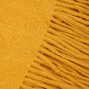 Axyaa Luxury Caramel Knitted Throw Blanket with Wave Tassels