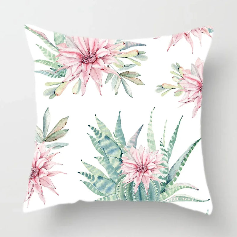 Axyaa Watercolor Cactus Flower Pillow Case 45x45cm