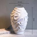 Axyaa Ceramic Spiral Patterns Vase Flowerpot Fruit Platter Home Decoration Accessories