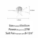 Axyaa LED Chandelier with Remote Control - Modern Living Room Bedroom Lighting