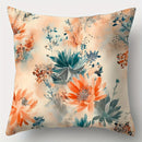 Axyaa Desert Cactus & Floral Print Pillow Covers, 17.7" - Blue, Green, Orange & Pink