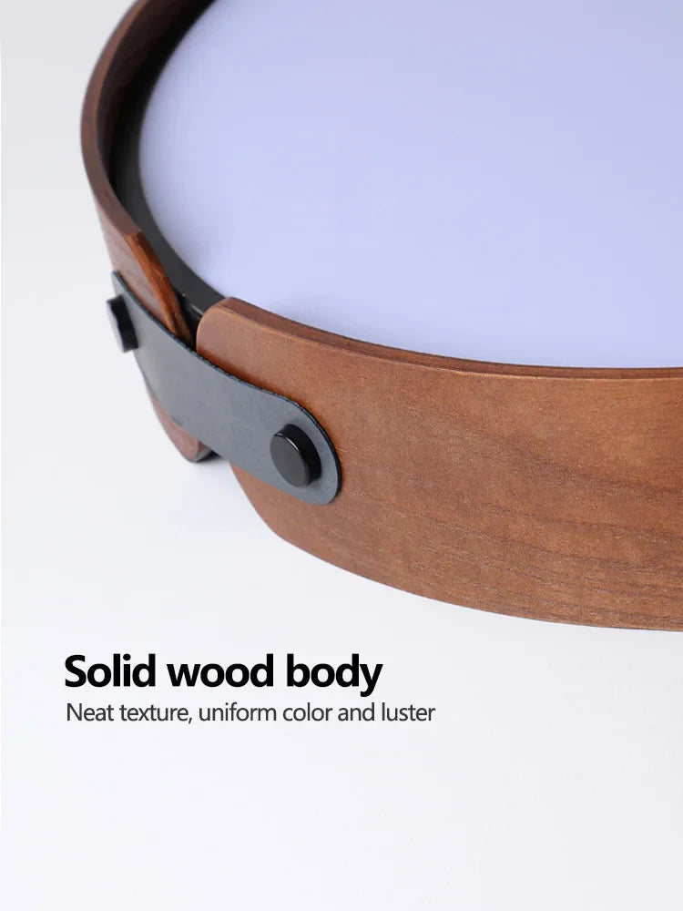 Axyaa Walnut Round Ceiling Lamp - Modern Japanese Nordic Style for Bedroom and Restaurant