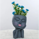 Axyaa Creative Garden Face Gill Resin Flower Pot for Home Decor