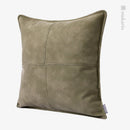 Axyaa Farmhouse Waist Pillow Sofa Cross Green Leather Stitching Cushion