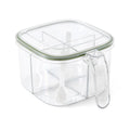 Axyaa Multi-grid Seasoning Box with Spoons, Sealed Lid, Transparent Spice Jar, Moisture-proof Container