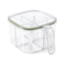 Axyaa Multi-grid Seasoning Box with Spoons, Sealed Lid, Transparent Spice Jar, Moisture-proof Container