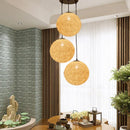 Axyaa Rattan Hemp Ball Chandelier
