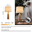 Axyaa Modern Solid Wood Table Lamp with Black Fabric Lampshade for Home and Office