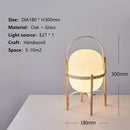 Axyaa Nordic Zen Wood Glass LED Desk Lamp - Modern Bedside Table Light
