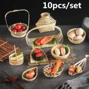 Axya Bamboo Seafood Boat Basket - Handmade Japanese Sushi Plate & Tableware