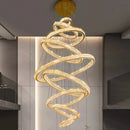 Axyaa Crystal Chandelier Stair Pendant Lamp Living Room Pendant Lights