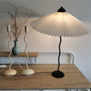 Axyaa Retro Pleated Umbrella Table Lamp Swing Iron Art for Master Bedroom