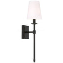 Axya Rustic Industrial Wall Sconce with Flared White Shade