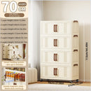 Axyaa Foldable Double-Door Storage Box with Rolling Wheels, Organize Clothes/Toys in Bedroom/Kitchen