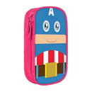 Axyaa Captain America Pencil Case: Large Storage Bag for Students and Office Essentials