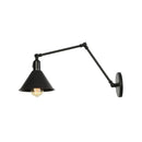 Axyaa Retro Black Wall Lamp with Long Arm for Living Room Reading