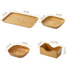Axyaa Wood Grain Snack Plates - Food Dishes for Kitchen Storage & Serving