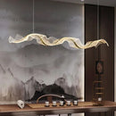 Axyaa Nordic Acrylic Wave Pendant Lights - Modern LED Ceiling Chandeliers for Home Decor