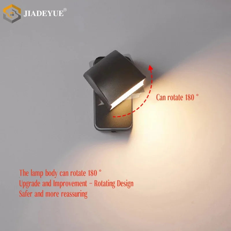 Axyaa Rotatable LED Wall Lamp - Modern Minimalist Design for Bedroom, Staircase, Balcony